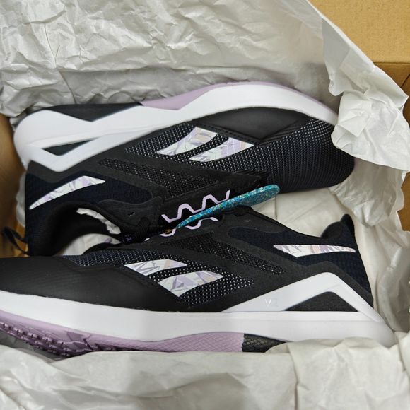 Reebok Women's Nanoflex TR 2.0 Cross Trainer, Black/White/Purple Oasis Size 9 - Picture 5 of 5